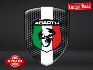 Fiat Abarth Stickers Résine Bombée Style Supérieur Badges Bombés